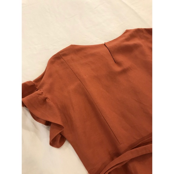 Astr the Label Linen Ruffle Wrap Dress - Picture 4 of 4